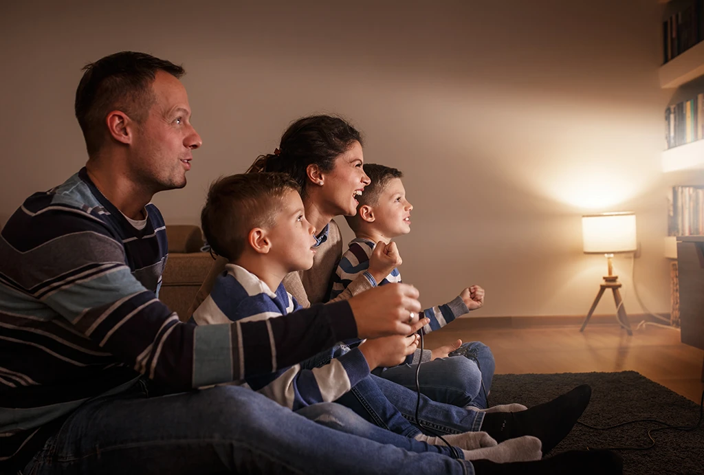 family playing